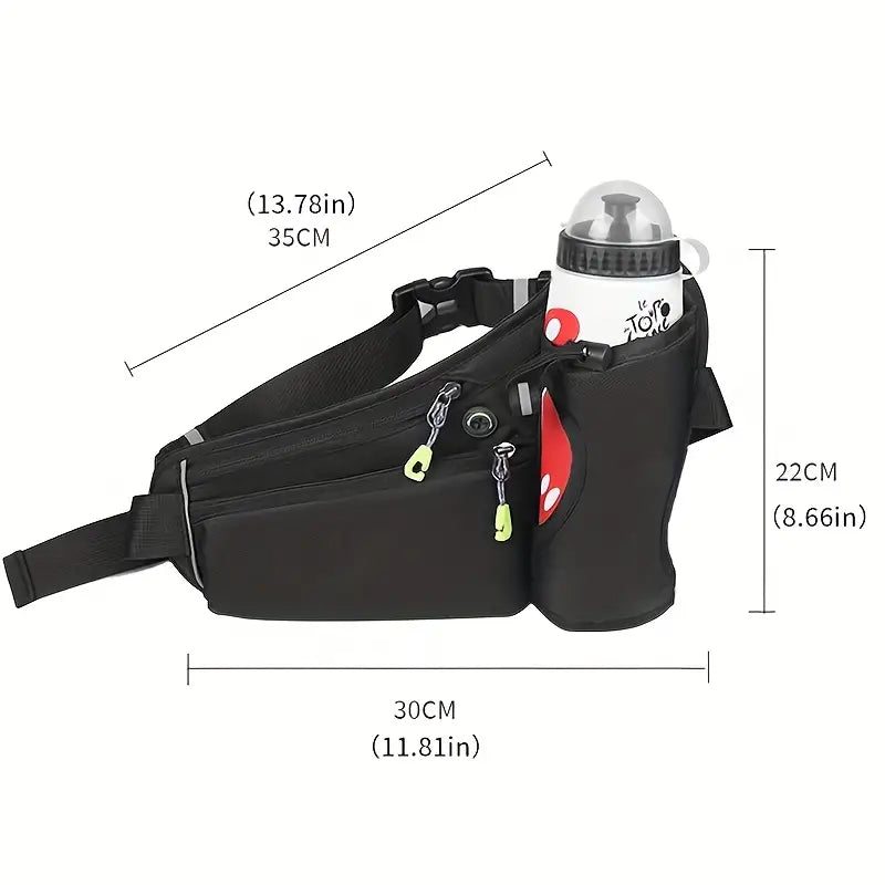 Reflective Waist Pack with Water Bottle Holder