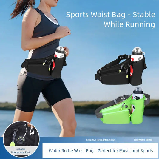 Reflective Waist Pack with Water Bottle Holder