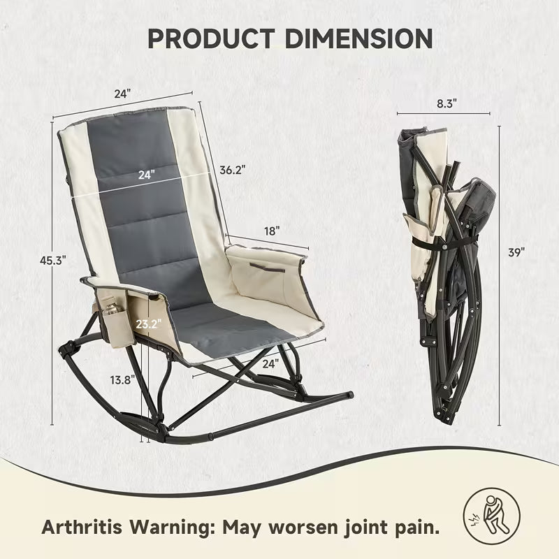 Chairs - Heavy Duty, Portable Rocking Recliner