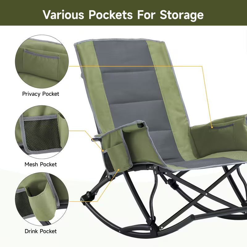 Chairs - Heavy Duty, Portable Rocking Recliner