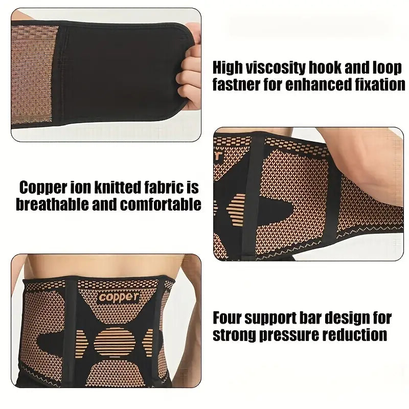 ActivEE Copper-Infused Back Support Belt – Adjustable Lumbar & Spinal Support