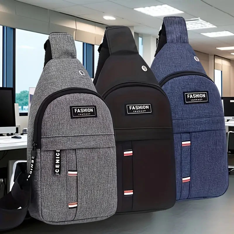 Men's Large Capacity Crossbody Sling Bag – Durable Oxford Cloth, Multiple Compartments