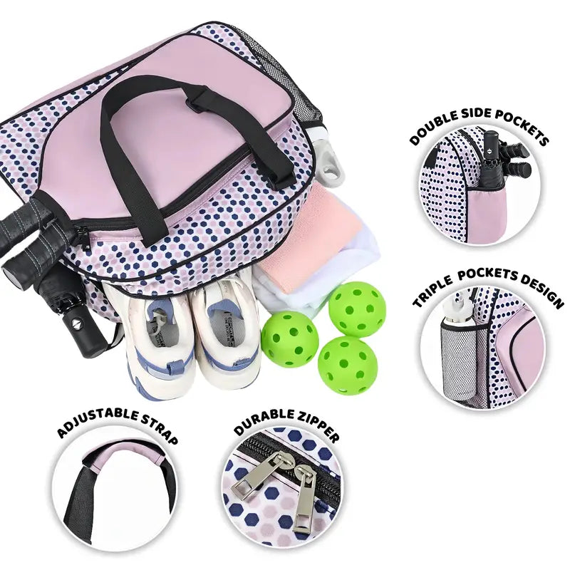 Versatile Pickleball & Tennis Sports Bag – Lightweight Multi-Compartment Backpack/Duffle for Paddles, Shoes & Gear