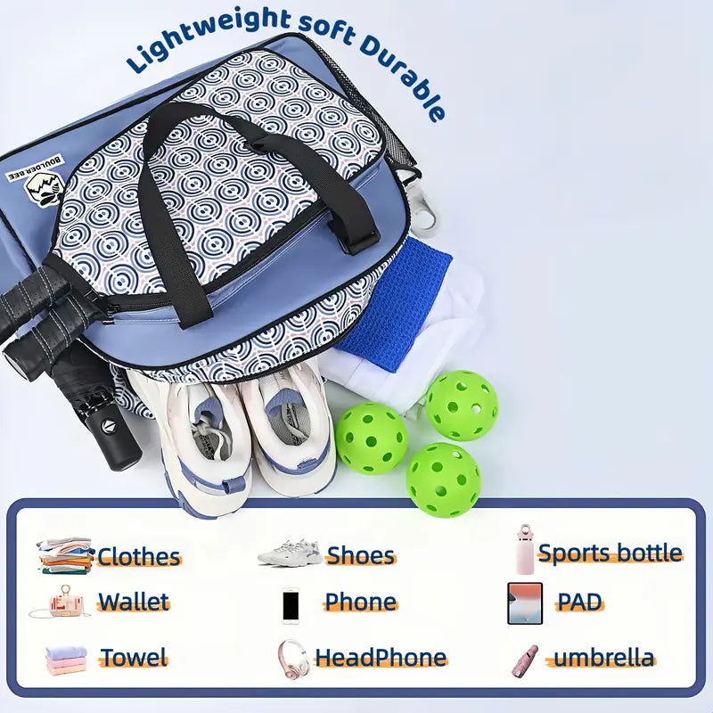 Versatile Pickleball & Tennis Sports Bag – Lightweight Multi-Compartment Backpack/Duffle for Paddles, Shoes & Gear