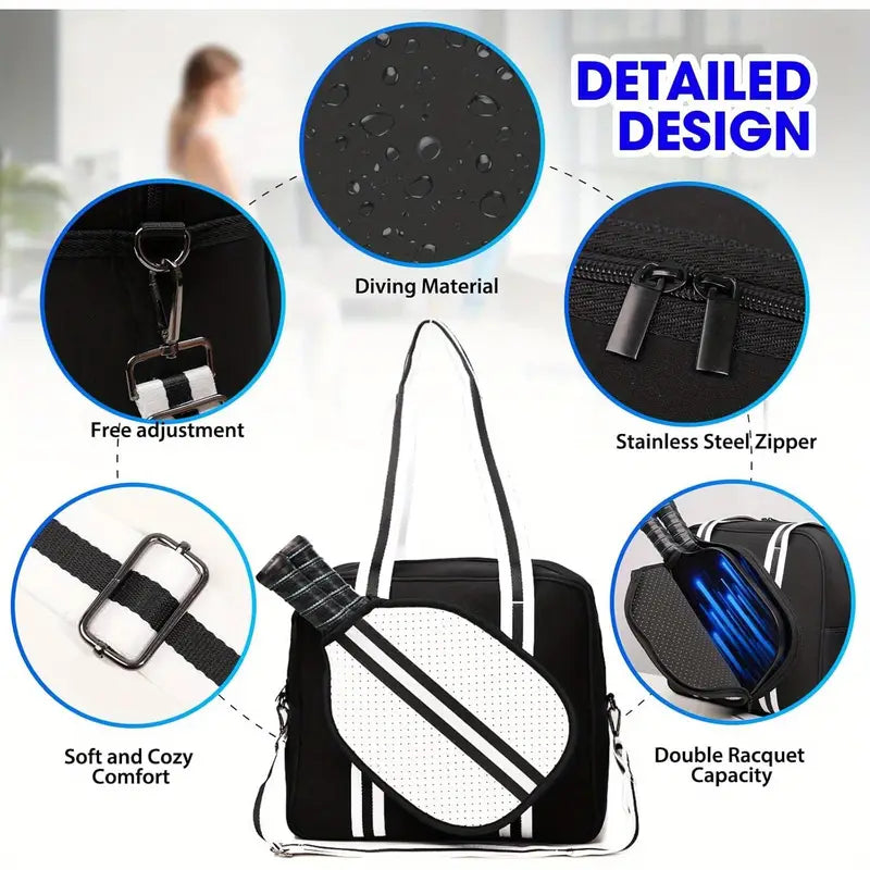 Crossbody Sling Pickleball Tote Bag – Multi-Compartment Sports Bag for Women & Men