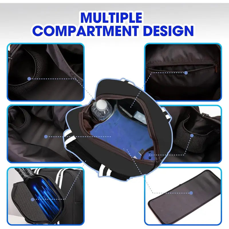 Crossbody Sling Pickleball Tote Bag – Multi-Compartment Sports Bag for Women & Men