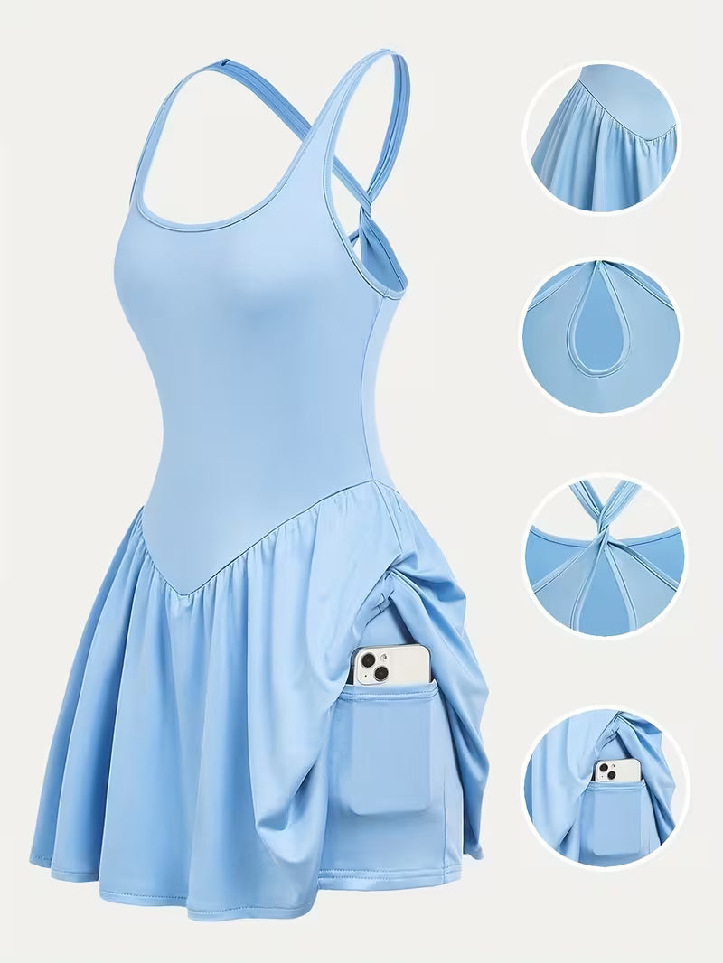 Apparel - Sets, Stretchy Women's All-Season Sports Dress