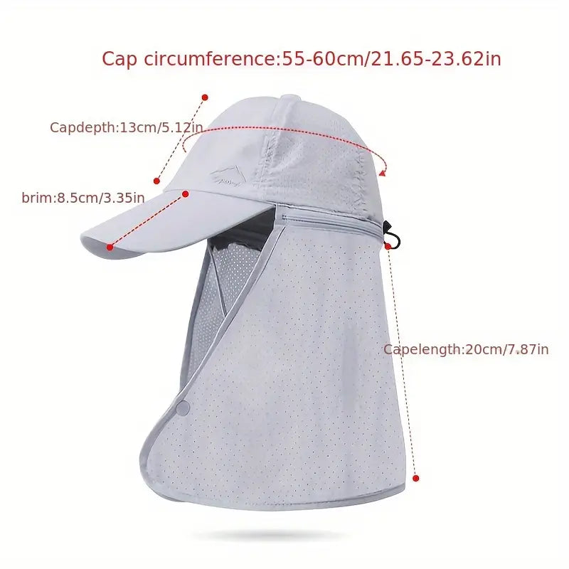 Cap with Detachable Neck Flap
