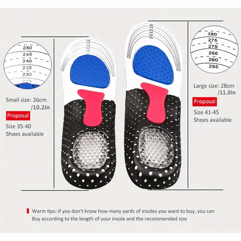 2pcs EVA Gel Sports Insoles for Men