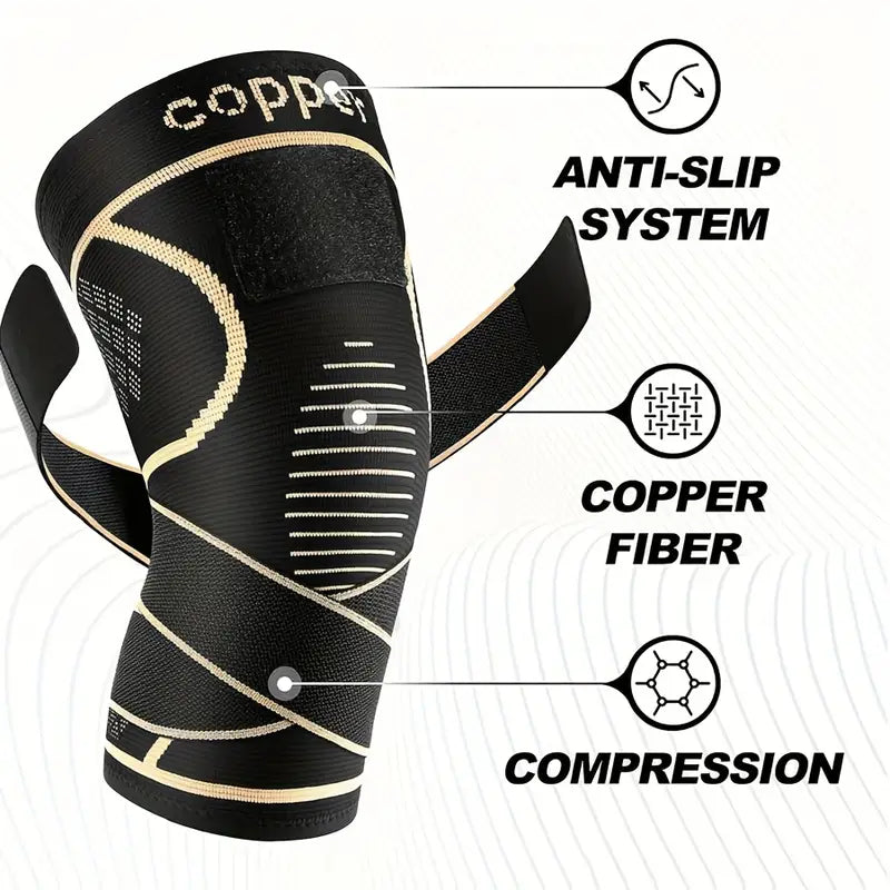 ActivEE Copper-Infused Knee Support Brace – Adjustable Compression & Stabilizer Straps