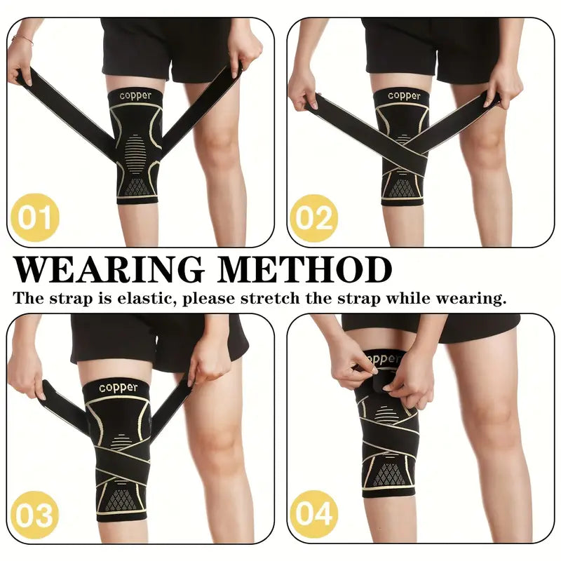 ActivEE Copper-Infused Knee Support Brace – Adjustable Compression & Stabilizer Straps