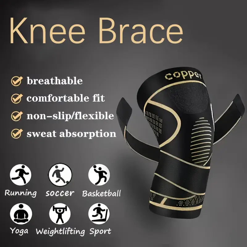 ActivEE Copper-Infused Knee Support Brace – Adjustable Compression & Stabilizer Straps