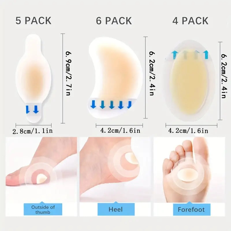 15pcs Invisible Gel Blister Covers for Heels, Feet, and Toes