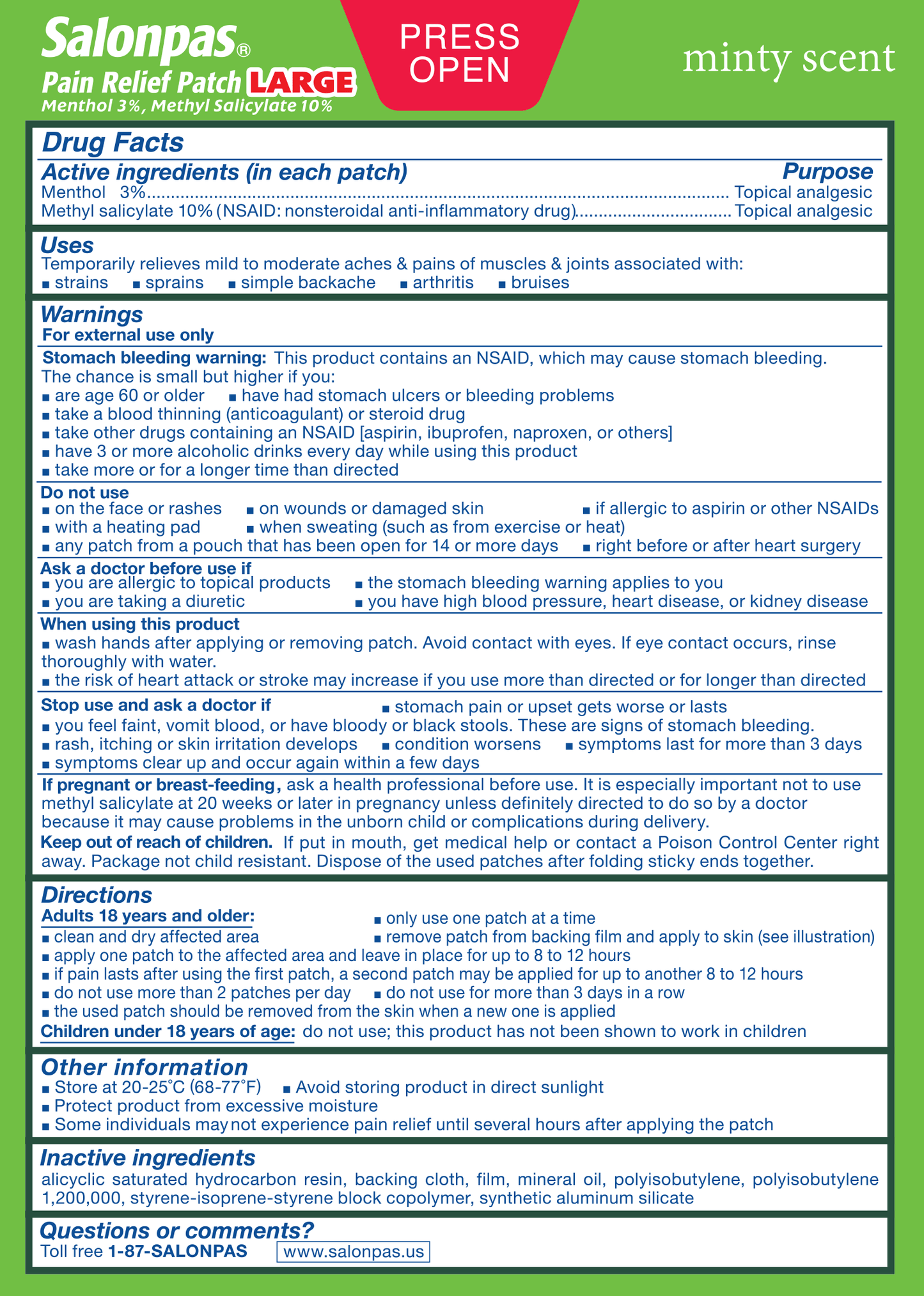 FirstAid-Salonpas® Pain Relief Patch LARGE