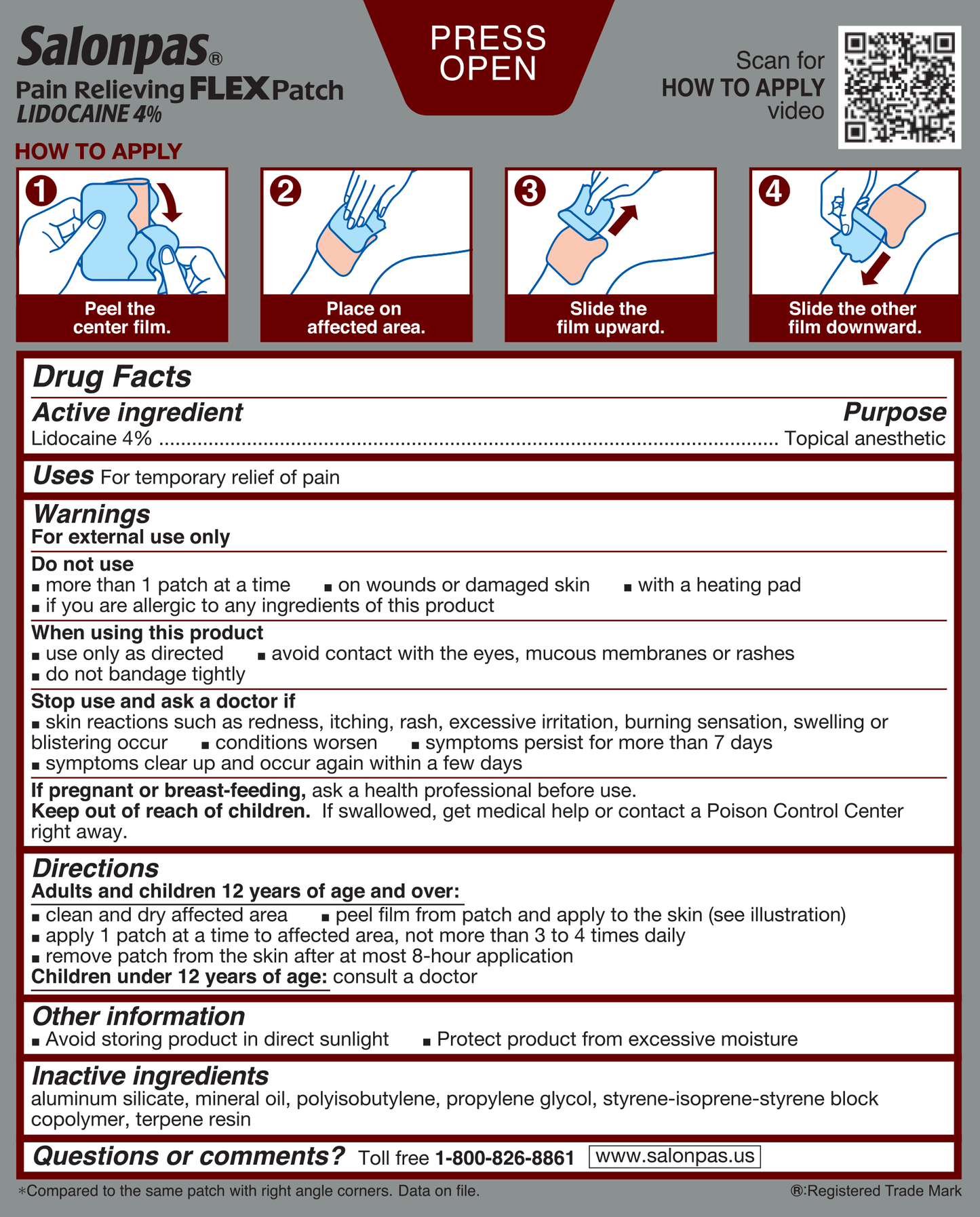 FirstAid-Salonpas® Pain Relieving FLEX Patch LIDOCAINE 4%