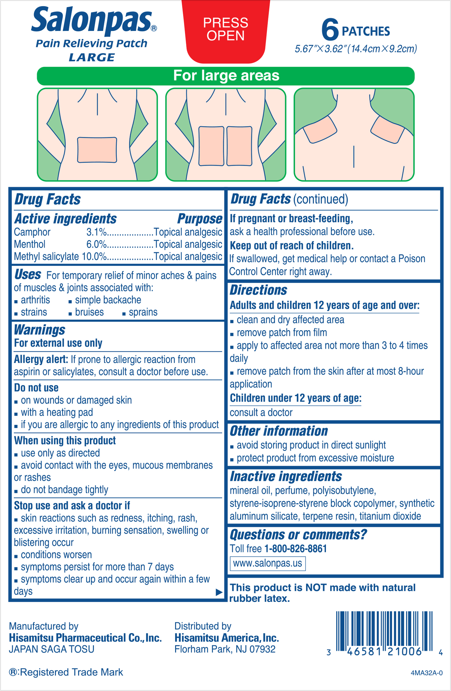 FirstAid-Salonpas® Pain Relief Patch LARGE