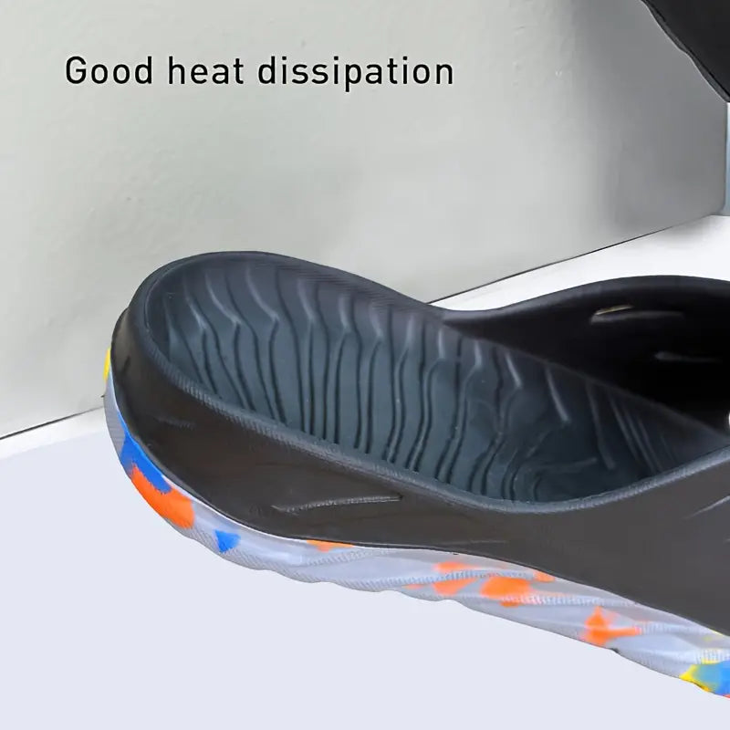 Men’s Dual-Density Comfort Slides – Arch Support, Anti-Slip EVA Sandals with Colorful Outsole