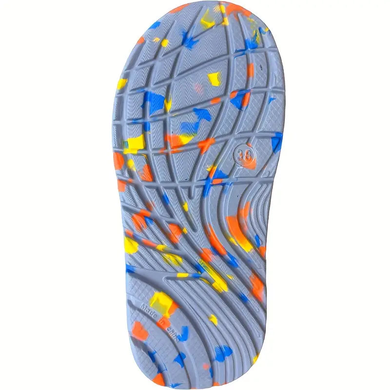 Men’s Dual-Density Comfort Slides – Arch Support, Anti-Slip EVA Sandals with Colorful Outsole