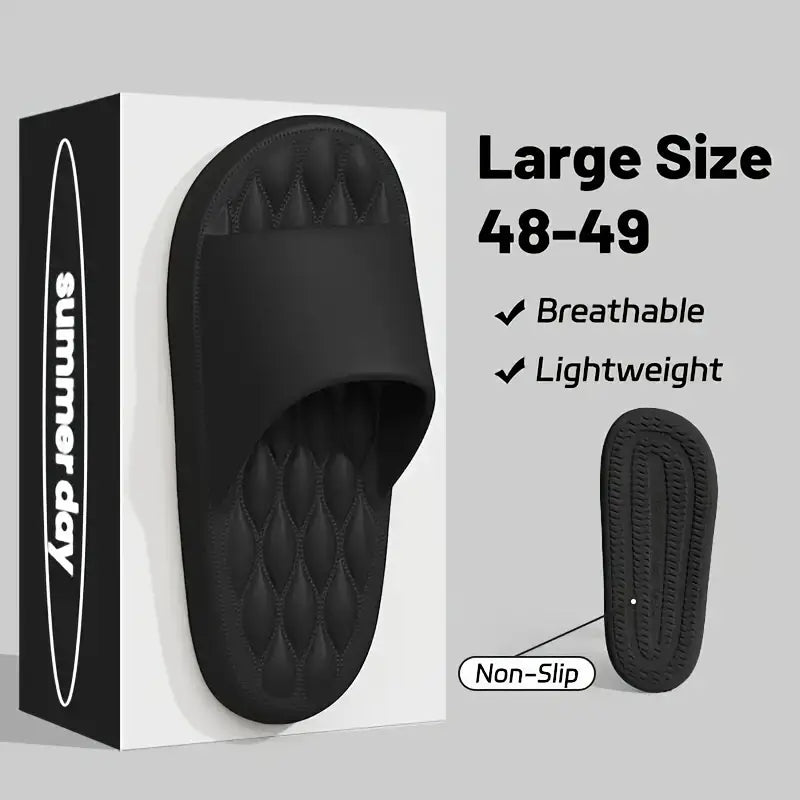 Unisex Cushioned Indoor Slippers – Non-Slip, Lightweight House & Bathroom Slides with Soft Quilted Footbed