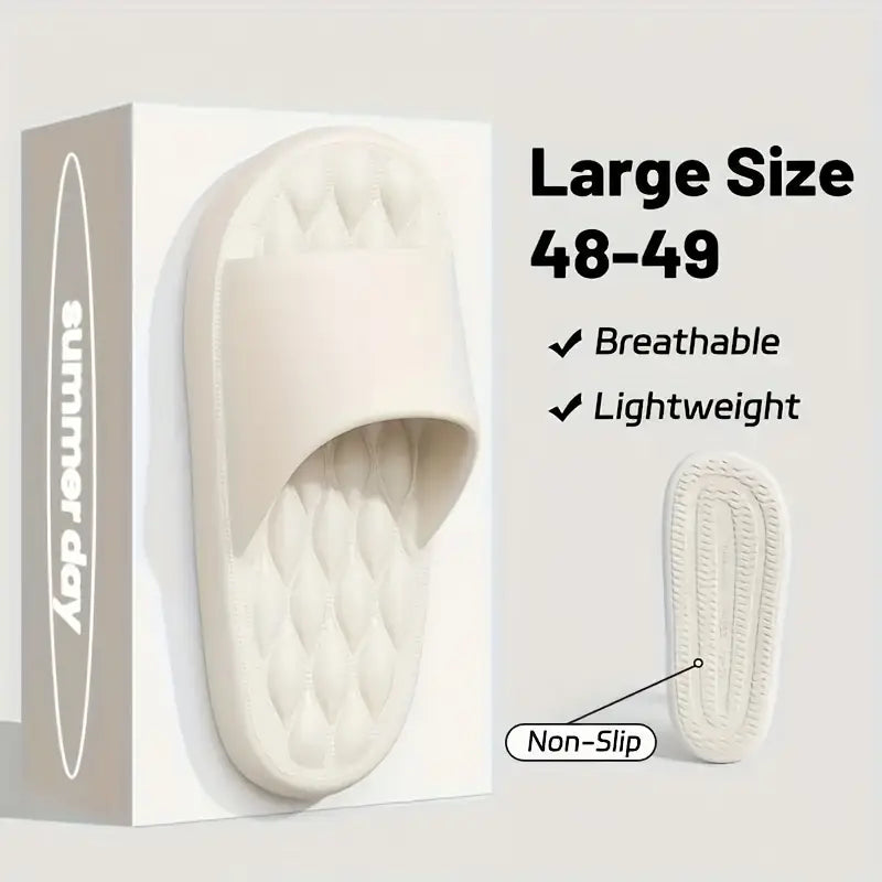 Unisex Cushioned Indoor Slippers – Non-Slip, Lightweight House & Bathroom Slides with Soft Quilted Footbed