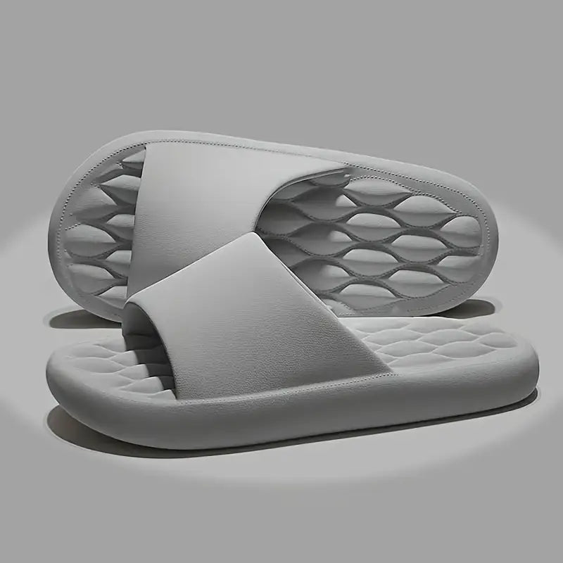 Unisex Cushioned Indoor Slippers – Non-Slip, Lightweight House & Bathroom Slides with Soft Quilted Footbed