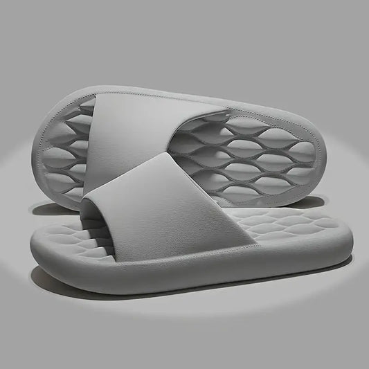 Unisex Cushioned Indoor Slippers – Non-Slip, Lightweight House & Bathroom Slides with Soft Quilted Footbed