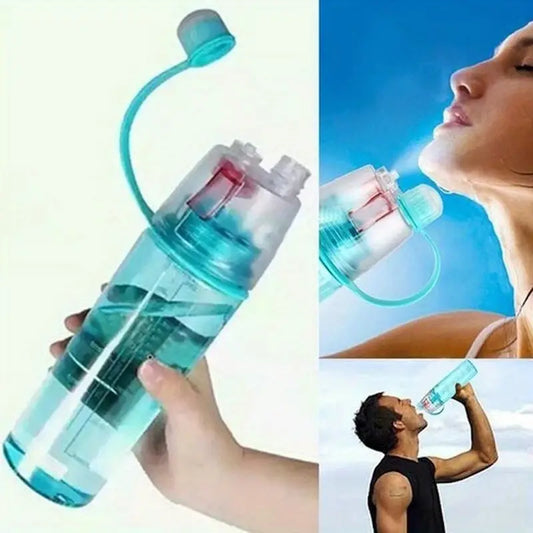 Creative Spray Water Bottle – 600ml Portable Atomizing Sports Bottle for Gym, Outdoor, Cycling & Fitness