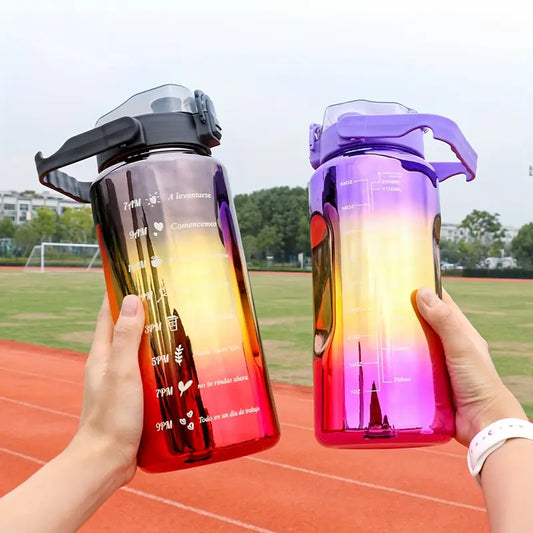 Gradient Motivational Water Bottle Collection – 20oz, 25oz, 64oz | Leak-Proof, BPA-Free, Dual Drinking Lids